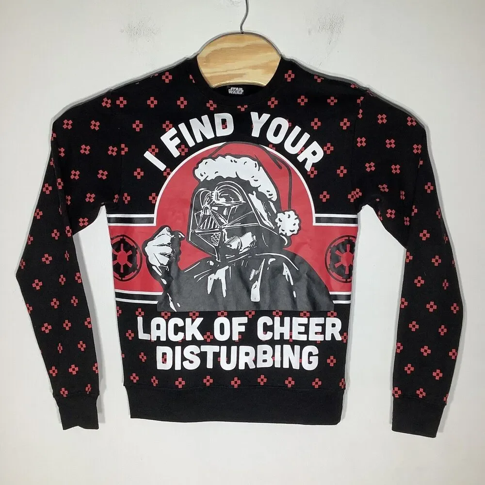 Star Wars Mens Long Sleeve Darth‎ Vader Christmas Sweater Size Small